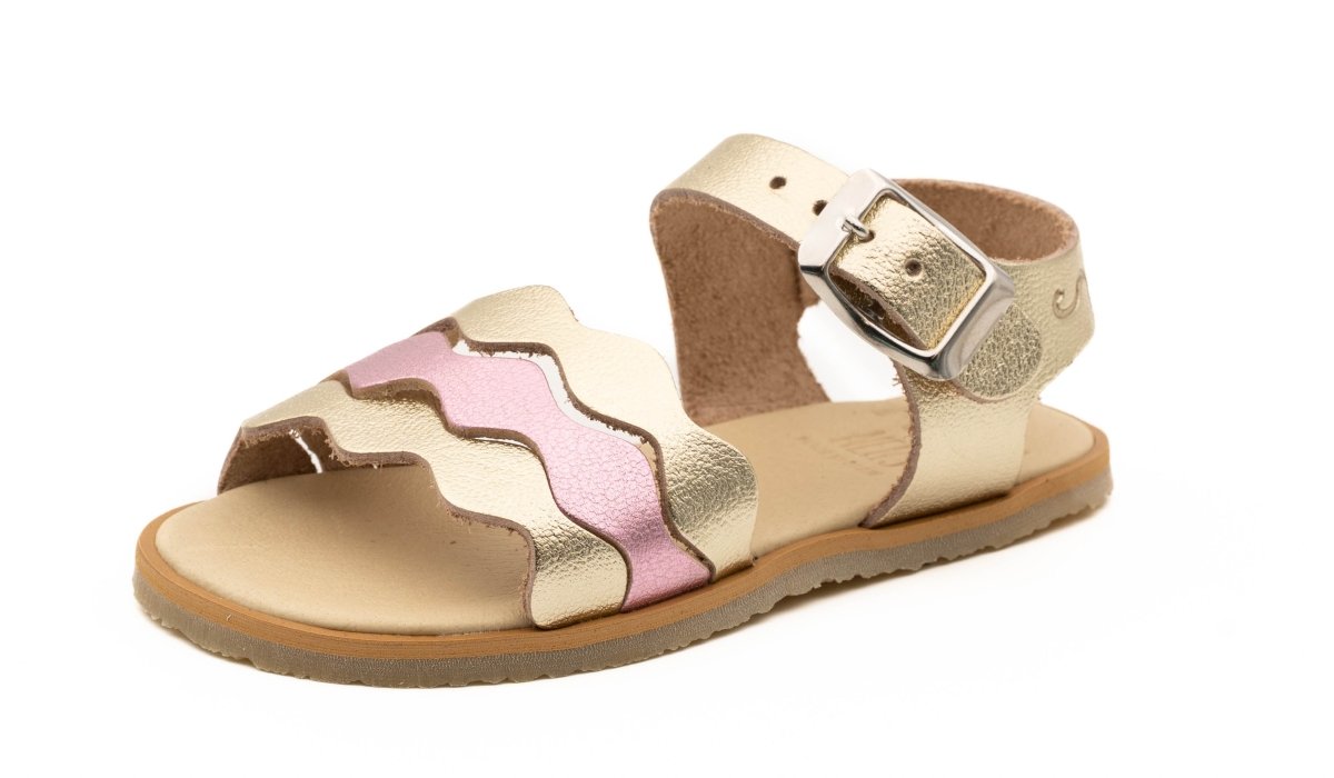 Sandalia barefoot Caprone Cava y Lila – FlexiNens - Nudos Barefoot Shoes