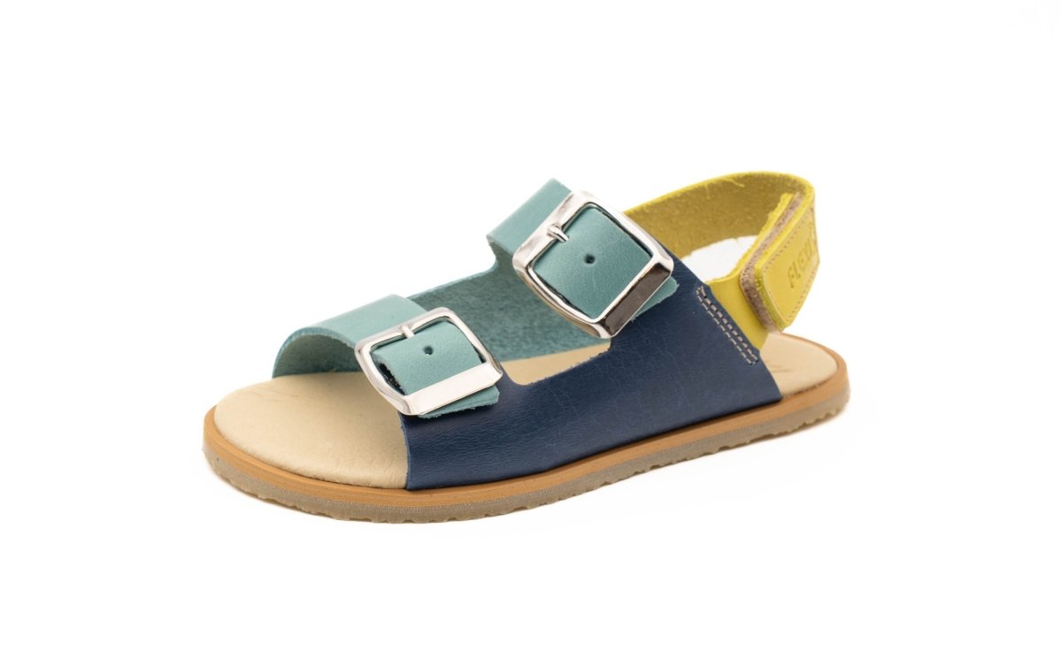 Sandalia barefoot Nature Electric Agua y Limoncello – FlexiNens - Nudos Barefoot Shoes