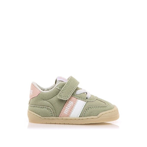 Zapatilla barefoot infantil Mustang Free 49060 Pluton verde jade / modern rosa claro - Nudos Barefoot Shoes