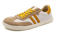 Zapatilla barefoot Serraje Salvaje Microfibra Arena Blanco Mostaza – Nens - Nudos Barefoot Shoes